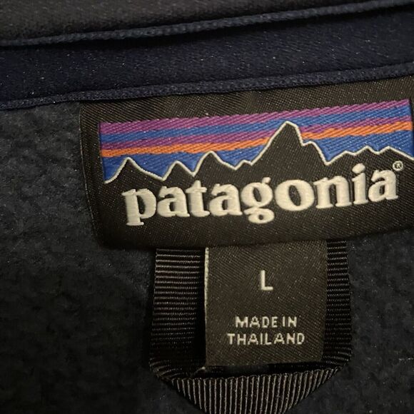 Patagonia Pullover Men Large Blue Better Sweater‎ 1/4 Zip Embroidered EUC - Picture 2 of 11